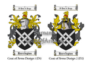 Harrington (English-Irish) Coat of Arms Family Crest PNG Image Instant Download