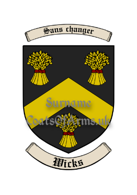 Wicks (English) Shield (Coats of Arms Family Crests)