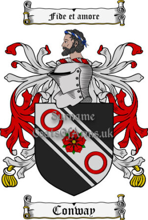 Conway (English, Welsh, Irish) Coat of Arms Family Crest PNG Image Instant Download