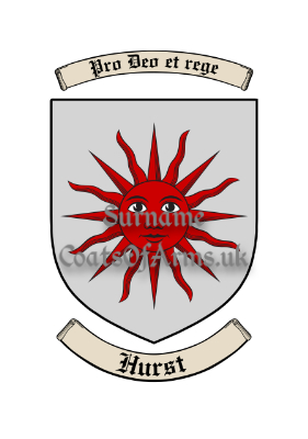 Hurst (English) Shield (Coats of Arms Family Crests)