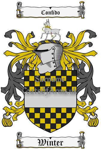 Winter (English) Coat of Arms Family Crest PNG Image Instant Download