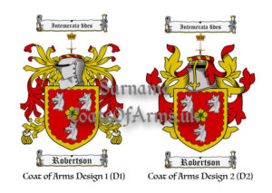 Robertson (England) Coats of Arms (Family Crests) 2 Designs