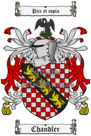 Chandler (English) Coat of Arms Family Crest PNG Image Instant Download